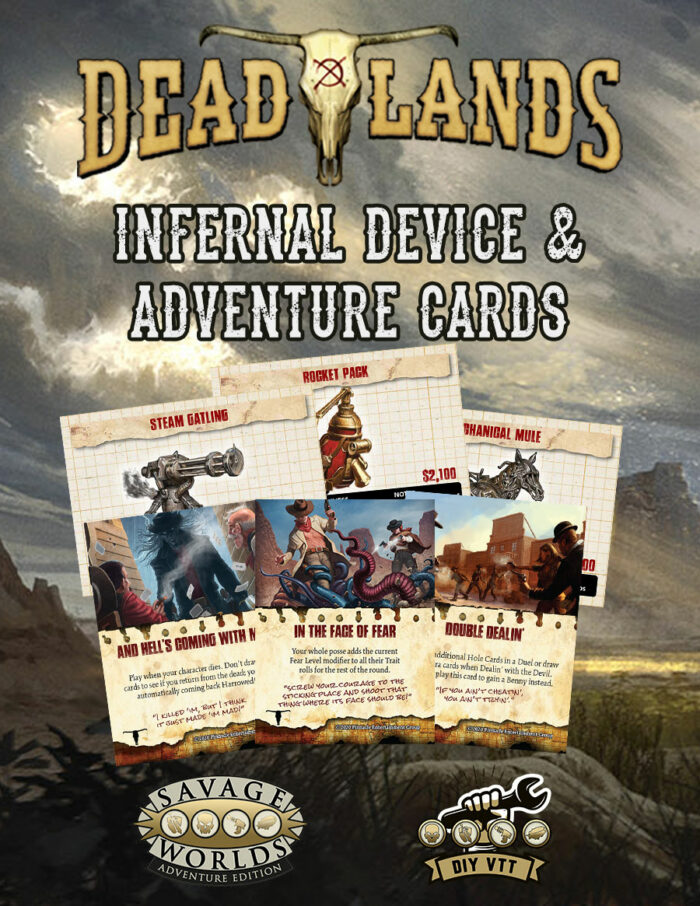 Deadlands: the Weird West Infernal Device & Adventure Cards DIY VTT