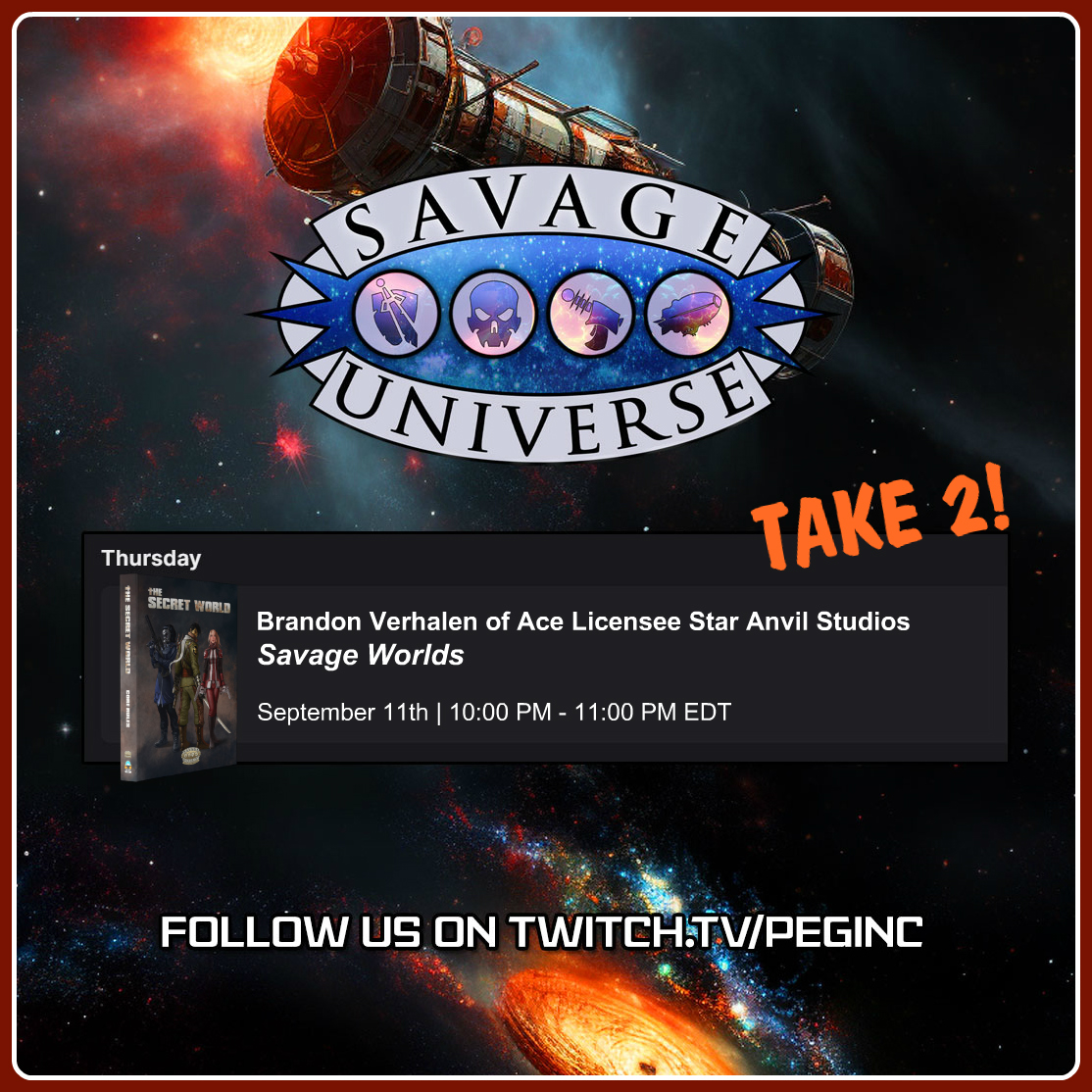 SavageUniverse logo hangs over a banner promoting this Thursday night's livestream